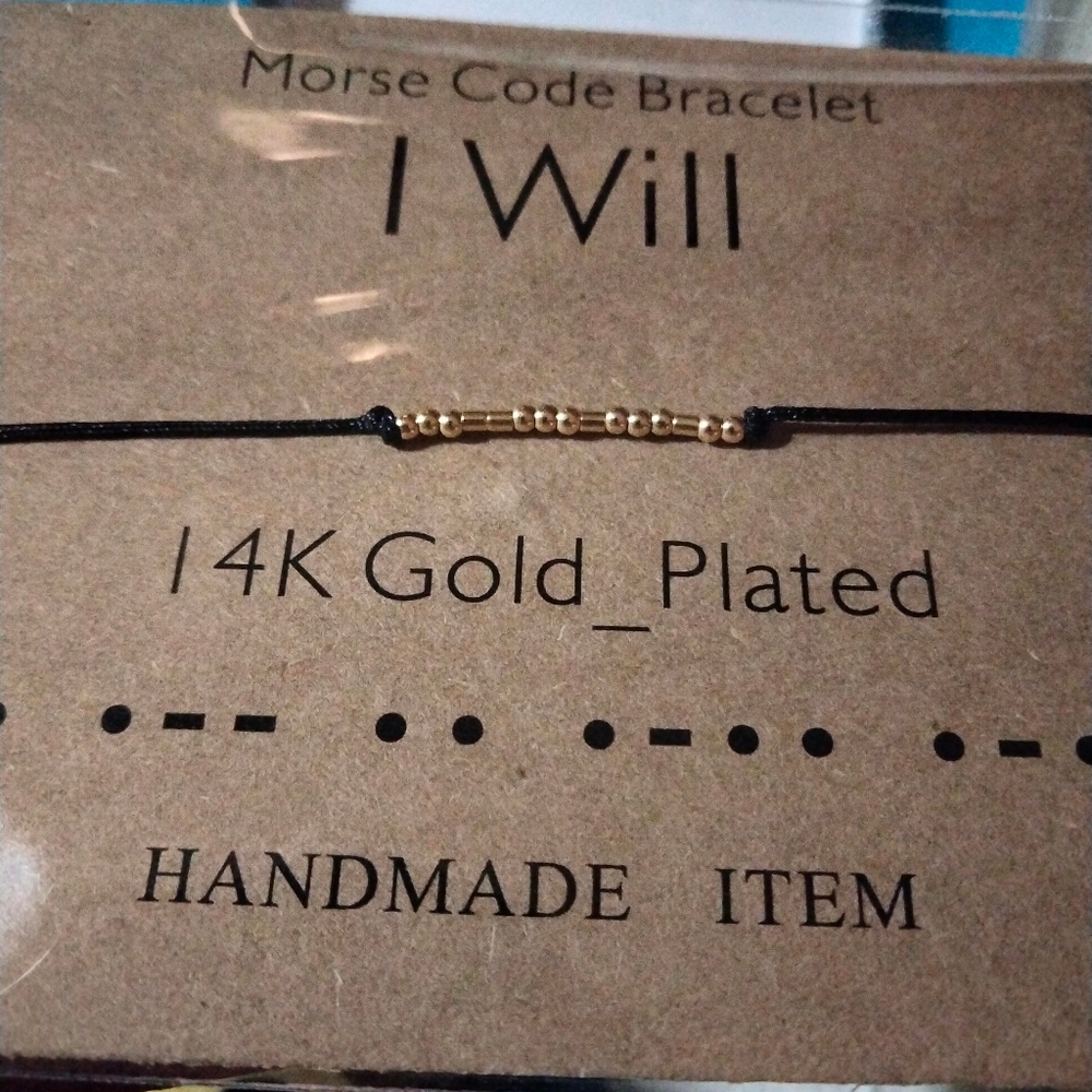 Bracelet- morse code 14k gold plated keepsake